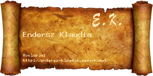 Endersz Klaudia névjegykártya