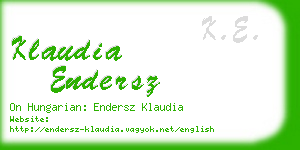 klaudia endersz business card